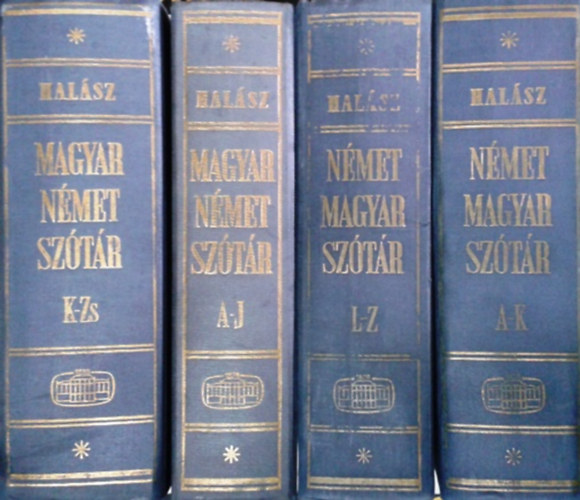 Könyv: Magyar-német szótár I-II. - Német-magyar szótár I-II. (nagyszótár, 4 kötet) (Halász Előd)