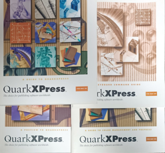 Könyv: QuarkXPress for Mac OS - Guide + Preview + Keyboard Command guide + Guide to color management and prepress (4 kötet) ()