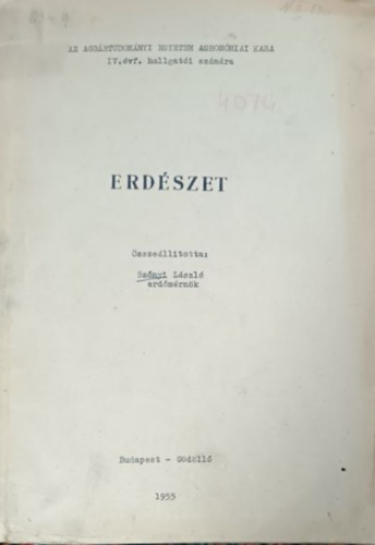 Könyv: Erdészet (Dr. Szőnyi László (szerk))