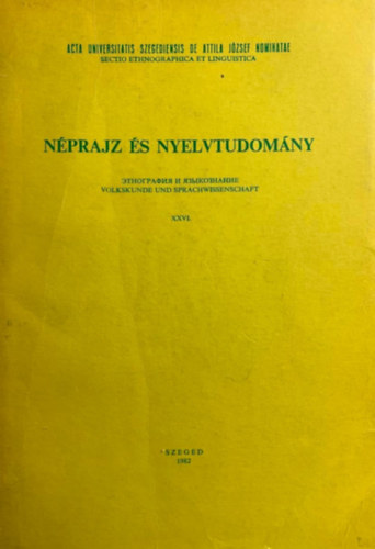 Könyv: Néprajz és Nyelvtudomány XXVI. ()