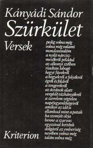 Könyv: Szürkület - Versek 1970-1977. (Kányádi Sándor)