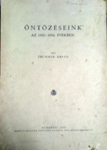 Trummer Árpád: Öntözéseink  az 1932-1934. években