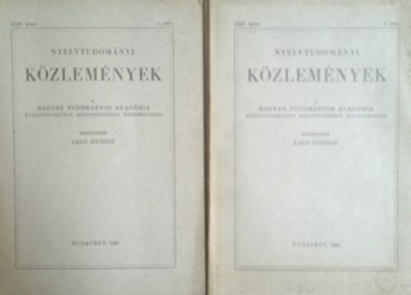 Lakó György (szerk.): Nyelvtudományi Közlemények 1960 1-2. szám (LXII. kötet, két kötetben) - teljes évfolyam