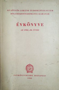 : Az Eötvös Loránd Tudományegyetem évkönyve az 1952-53. évre