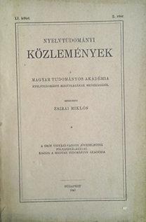 Zsirai Miklós (szerk.): Nyelvtudományi közlemények LI. kötet 2. rész