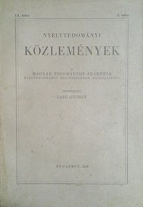 Lakó György (szerk.): Nyelvtudományi közlemények LX. kötet 2. szám