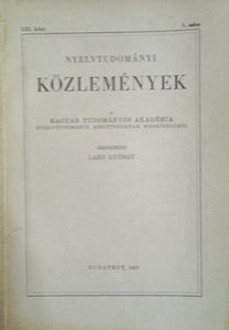 Lakó György (szerk.): Nyelvtudományi közlemények LXI. kötet 1. szám