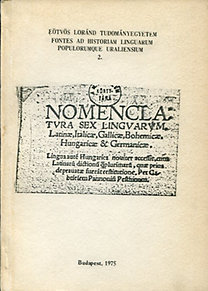 Erdődi J.-Molnár J. (szerk.): Fontes ad historiam linguarum populorumque uraliensium 2.