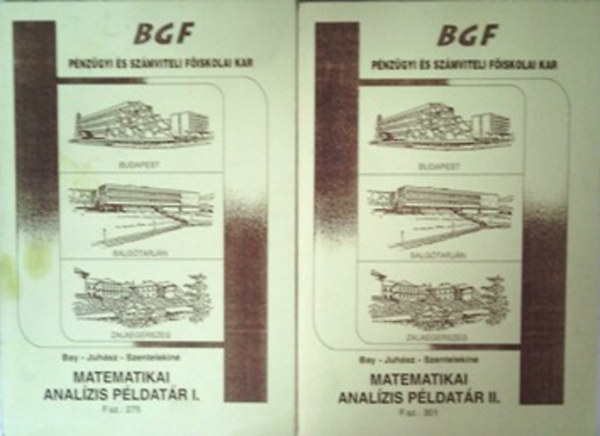 Bay-Juhász-Szentelekiné: Matematikai analízis példatár I.II.