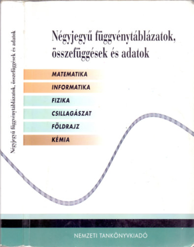 : Négyjegyű függvénytáblázatok, összefüggések és adatok (matematika, informatika, fizika, csillagászat, földrajz, kémia) (rakt.szám: 16129/1.)