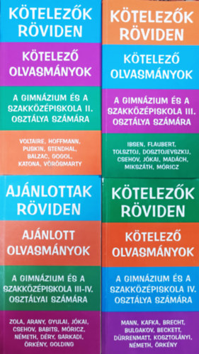 Szukits Könyvkiadó: Kötelezők röviden 2.,3.,4. + Ajánlottak röviden 2. (4 kötet)