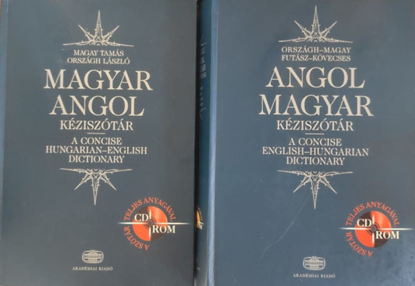 Országh-Magay-Futász -Kövecses: Angol-Magyar, Magyar-Angol Kéziszótár I-II. (2 kötet + 2 db CD-Rom mellékelve)