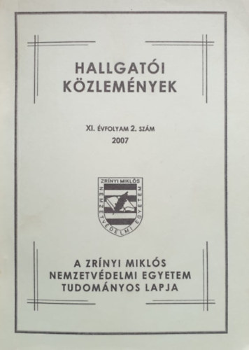 Dr. Lükő Dénes (szerk.): Hallgatói közlemények XI. évfolyam 2. szám 2007.