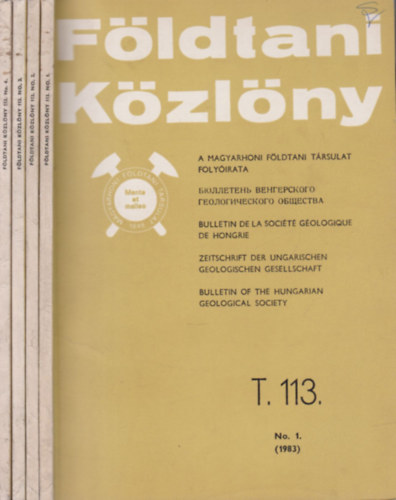 Dank Viktor dr.: Földtani Közlöny 1983/1-4.