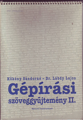 Kökény; Lábdy: Gépírási szöveggyűjtemény II.