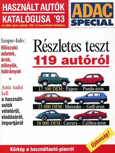 : Használt autók katalógusa 1993. (ADAC Special)