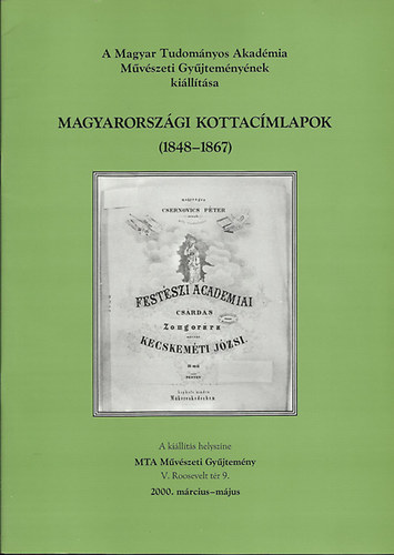 Szabó Júlia (szerkesztő): Magyarországi kottacímlapok (1848-1867)