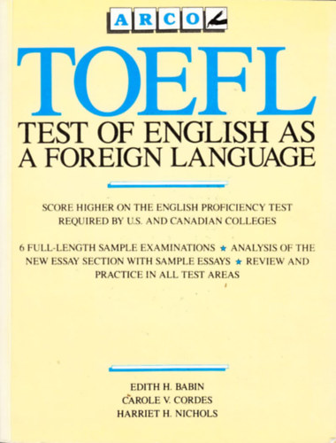 Babin-Cordes-Nichols: TOEFL test of english as a foreign language