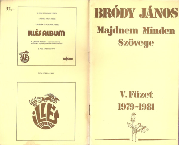 Bródy János: Bródy János majdnem minden szövege V. füzet (1979-1981)