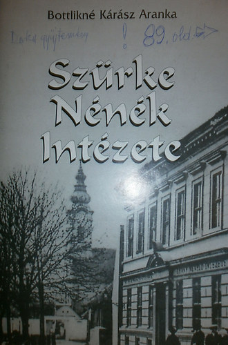 Bottlikné Kárász Aranka: Szürke Nénék Intézete. Az óbudai Szentlélek téri nevelő- és tanintézet története.