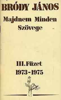 Bródy János: Bródy János Majdnem Minden Szövege III. Füzet 1973-1975