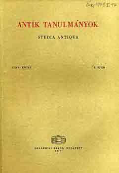 Töttössy Csaba (szerk.): Antik tanulmányok-Studia antiqua XXIV. kötet 2. szám