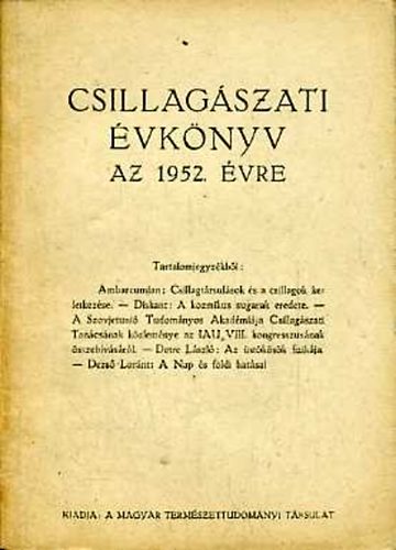: Csillagászati évkönyv az 1952. évre