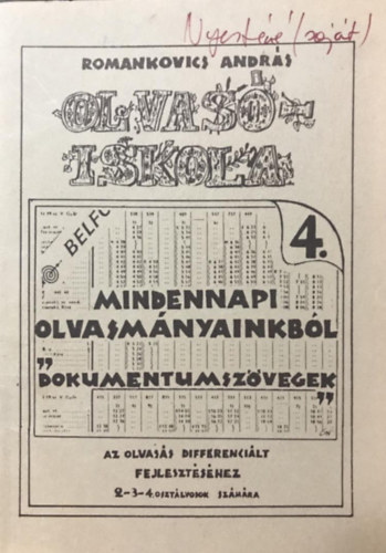 Romankovics András: Mindennapi olvasmányainkból (OLVASÓISKOLA 4.) RO-904