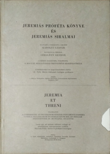 : Jeremiás próféta könyve és Jeremiás siralmai