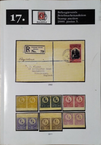 : Hungarofila 17. bélyegárverés / Briefmarkenauktion, 2000. június 3.