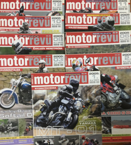 : 9 db Motorrevű magazin, szórványszámok - A vezető motoros magazin (2005/01, 02, 03, 06, 08, 09, 10, 11, 12)