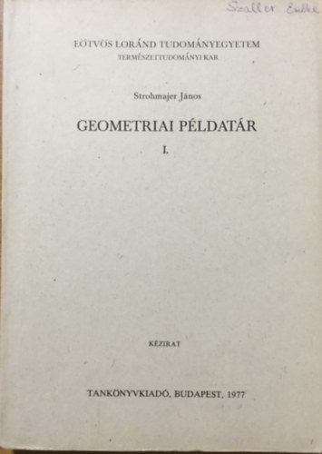 Strohmajer János: Geometriai példatár I.