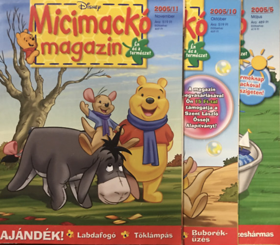 : Micimackó magazin (Én és a természet) 2005 szórványszámok (5, 10, 11) (3 db)