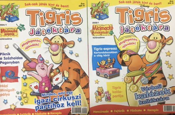 : Tigris játéktára (A Micimackó magazin különszáma) 2004/1, 2005/1 (2 db)