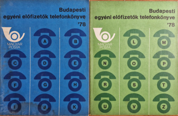 : Budapesti egyéni előfizetők telefonkönyve 1978 I.-II.