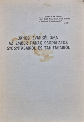 : János Evangéliuma - Az ember fiának csodálatos gyógyításairól és tanításairól
