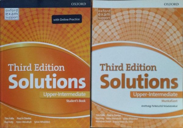 Tim Falla - Paul A Davies: Solutions (Third Edition) - Upper-Intermediate - Student's Book + Munkafüzet - Érettségi felkészítő feladatokkal (2 kötet)