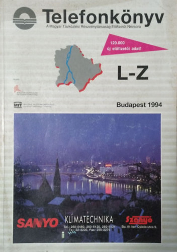: Telefonkönyv - Budapest, 1994 - A Magyar Távközlési Részvénytársaság előfizetői névsora, L-Z