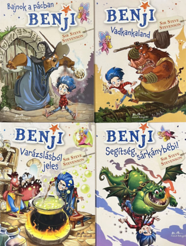 Sir Steve Stevenson: Benji 1-4: Bajnok a pácban, Vadkaland, Varázslásból jeles, Segítség, sárkánybébi! (4 kötet)