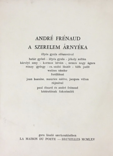 André Frénaud: A szerelem árnyéka