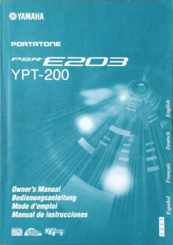 : Yamaha Portatone PSR-E203 / YPT-200 - Owner's Manual