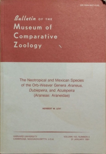 Herbert W. Levi: The Neotropical and Mexican Species of the Orb-Weaver Genera Araneus, Dubiepeira, and Aculepeira (Araneae: Araneidae)