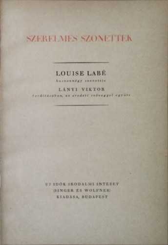 Louise Labé: Szerelmes szonettek