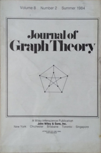 Frank Harary (ed.): Journal of Graph Theory, Vol. 8 No. 2 (Summer 1984)