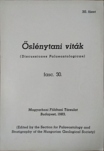 : Őslénytani Viták - 30. füzet