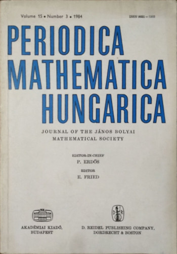 Erdős Pál (főszerk.): Periodica Mathematica Hungarica vol. 15, no. 3. (1984)