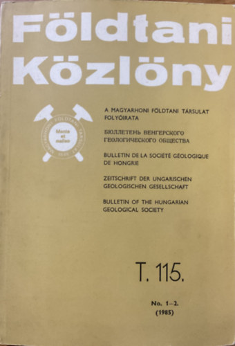 Dank Viktor dr.: Földtani Közlöny T. 115. - No. 1-2. (1985)