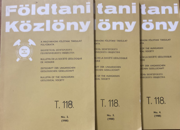 Hámor Géza (felelős szerk.): Földtani Közlöny T. 118. - No. 2., 3., 4. (1988) - 3 kötet