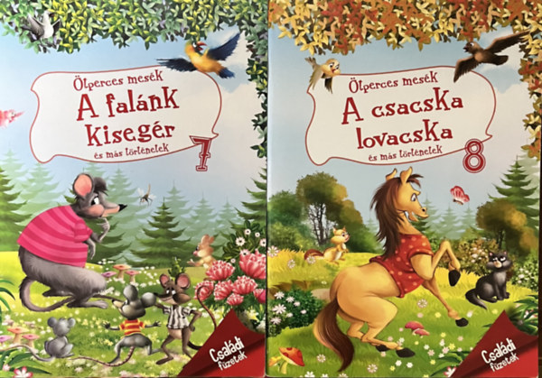La Fontaine és Ezópus meséit átdolgozta Pádár Éva: Ötperces mesék 7-8: A falánk kisegér + A csacska lovacska (2 füzet)