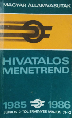 : Hivatalos menetrend, 1985-1986 - MÁV